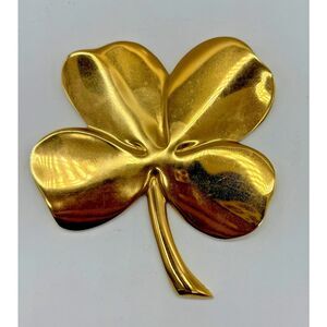 Vintage 1986 Gerity 24KT Gold Plated Four Leaf Clover Shamrock Paperweight Irish